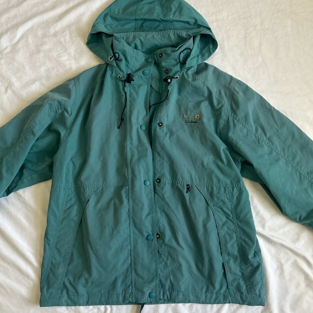 L.L.Bean vintage Teal Rain Jacket